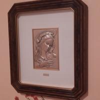 Quadro argento in rilievo icona Madonna