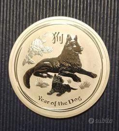 AUSTRALIA 2018 -Anno del CANE da 2 oz. PROOF