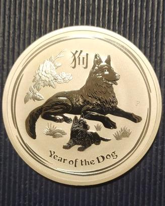 AUSTRALIA 2018 -Anno del CANE da 2 oz. PROOF