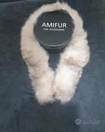 Collo di pelliccia volpe grigio perla