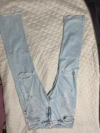 Jeans Bershka Super Skinny Chiarissimi Strappati