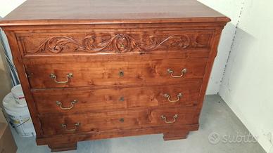 Cassettiera in legno massello anni '40