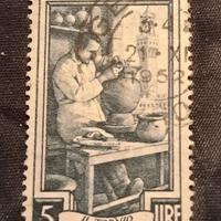 francobollo 5 lire serie italia al lavoro 