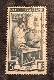 francobollo 5 lire serie italia al lavoro 