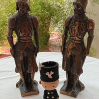 Due soldatini anni '70 e uno in feltro