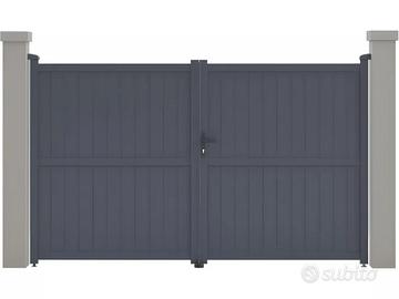 Cancello in alluminio -L349,5 x 155,9 cm Grigio