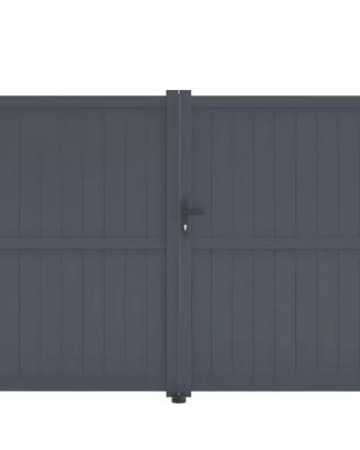 Cancello in alluminio -L349,5 x 155,9 cm Grigio
