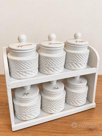 Set 6 Barattoli in Ceramica Nuovi