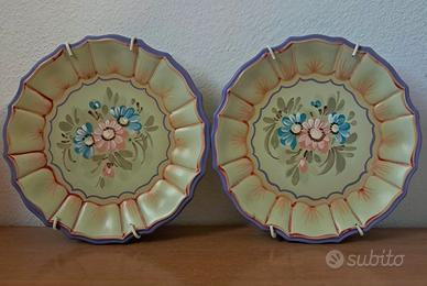 🌸 Coppia piatti decorativi vintage in ceramica 
