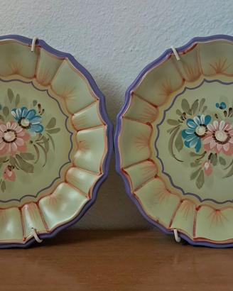 🌸 Coppia piatti decorativi vintage in ceramica 