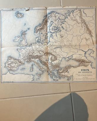 Antica carta geografica 1909 europa