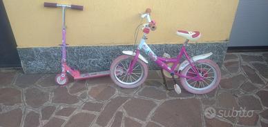 biciclette e monopattino 