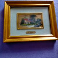 QUADRETTO CM.26 X 21 AD OLIO SU FOGLIA ORO 