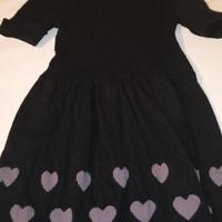 Abito Benetton di maglina con cuori 6-7 anni
