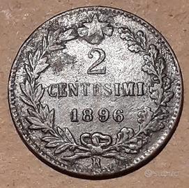 RARA 2 CENTESIMI 1896 UMBERTO I 