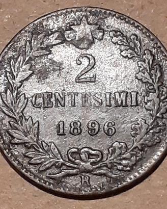 RARA 2 CENTESIMI 1896 UMBERTO I 