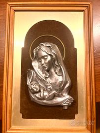 Madonna Con Bambino  rilievo in fusione A.L Mano