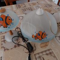 lampadario e lampada comodino per camerina