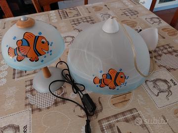 lampadario e lampada comodino per camerina