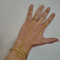Bracciale+anelli con catena fatto a mano
