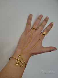 Bracciale+anelli con catena fatto a mano