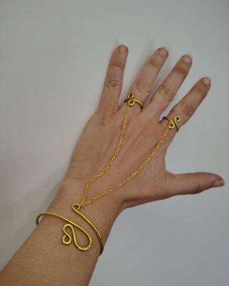 Bracciale+anelli con catena fatto a mano
