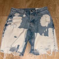 Pantaloni Jeans corti azzurri bianchi