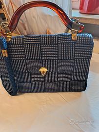 Borsa a Mano Vintage con Trama Intrecciata

