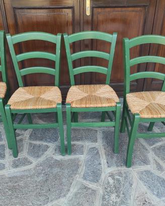 4 sedie in legno massello 