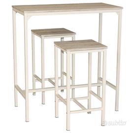 BRASIL SET TAVOLO BAR CON 2 SGABELLI Beige Rovere