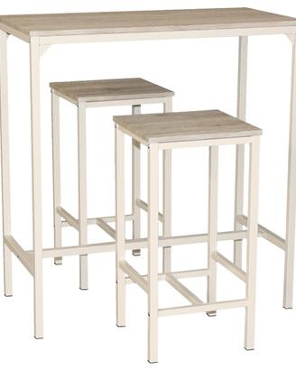 BRASIL SET TAVOLO BAR CON 2 SGABELLI Beige Rovere