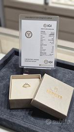 Anello Solitario in Oro con Diamante Ecologico-IGI