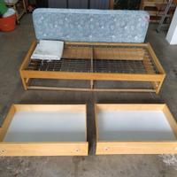 Letto singolo con cassetti estraibili e materasso