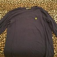 T-SHIRT Lyle & Scott blue manica lunga Tg. L slim