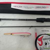 canna da spinning nuova più trecciato daiwa