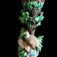 Antico centrotavola in maiolica Hugo Lonitz