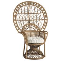 Poltrona Vintage Emmanuelle in rattan marrone