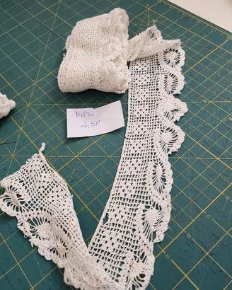 pizzo realizzato a mano all'uncinetto cotone 