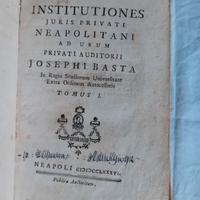 Libro antico 1786 Institutiones Juris Privati Neap
