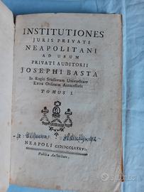 Libro antico 1786 Institutiones Juris Privati Neap