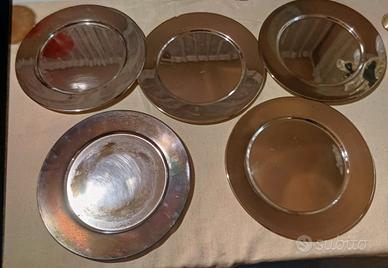5 Sottopiatto Argentato Argento in Argento Placcat