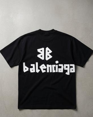 T shirt  Balenciaga logo BB Nera S oversize.