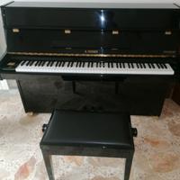 pianoforte a muro nero ebano lucido 