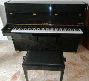 pianoforte a muro nero ebano lucido 
