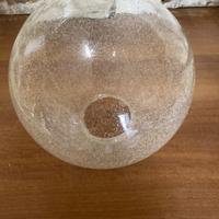 Lampadario vintage  in vetro pulegoso a sfera