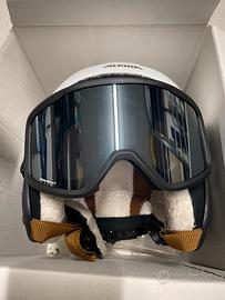 Casco donna Alpina  e visiera Briko snowboard
