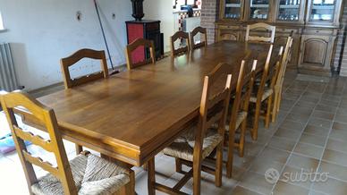 Tavolo in legno massello di noce lungo 3.5 mt