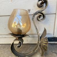 2 lampade applique in ferro battuto