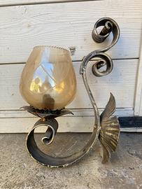 2 lampade applique in ferro battuto
