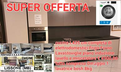 cucina l.435 cm completa di elettrodomestici 